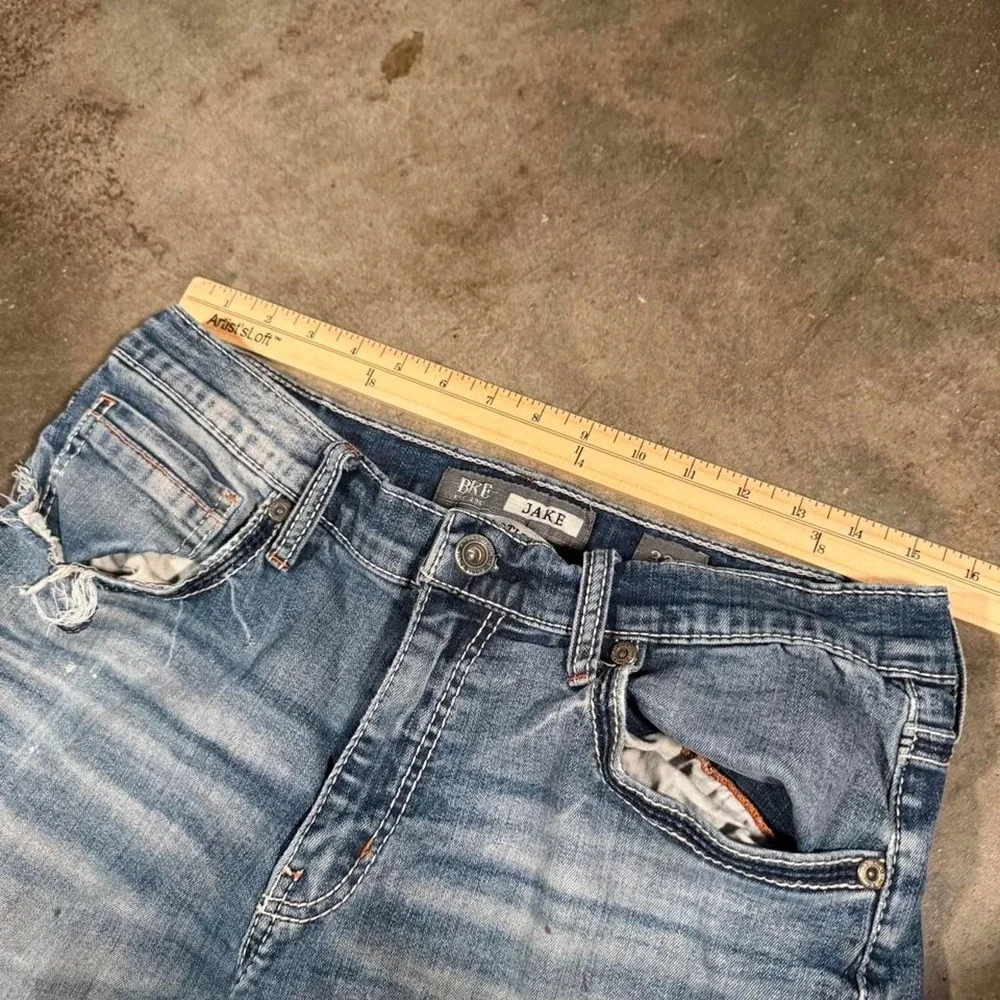 BKE Jake Bootcut Jeans Mens 32x31 Blue Distressed Y2K Denim Medium Wash